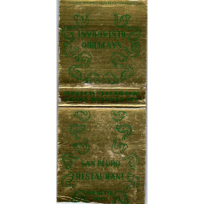San Pedro Restaurant WIlmette IL Vintage Matchbook Cover SD2-Y13