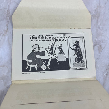 1948 Atlas ART GALLERY of Famous Paintings Souvenir Fold-Out Humor 6x4 TI8-S1