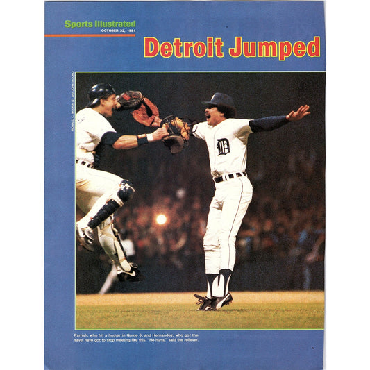 Detroit Tigers World Series Game 5 Parrish & Hernandez Photo 1984 Ad AF8-5