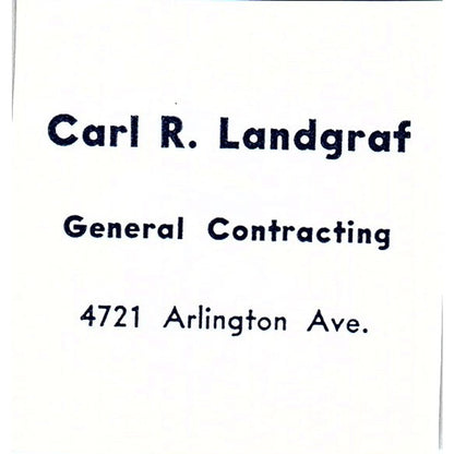 Carl R. Landgraf General Contracting Fort Wayne Indiana 1964 Ad AG1-S13