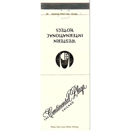 The Continental Plaza Chicago Western International Vintage Matchbook TB6-MB2-8