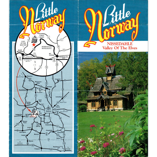 Vtg Little Norway Nissedahle Valley of the Elves Fold Out Travel Brochure H5-5