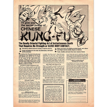 Secret Power of Chinese Kung-Fu Capital Enterprises New York 1974 Ad AG1-10