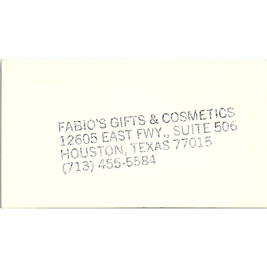 Fabio's Enterprises Hot Shot Service Houston TX Vintage Business Card SB4-B5