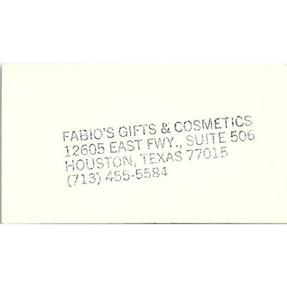 Fabio's Enterprises Hot Shot Service Houston TX Vintage Business Card SB4-B5