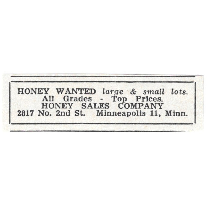 Honey Sales Company Minneapolis MN 1961 Magazine Ad AK6-S13