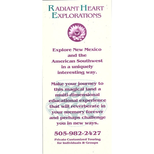 Radiant Heart Explorations Santa Fe NM Vintage Tourist Travel Leaflet TH2-TB1