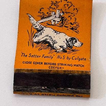 The Setter Family No.5 Colgate Setter Dogs Vintage Matchbook Cover TB8-MB3-8
