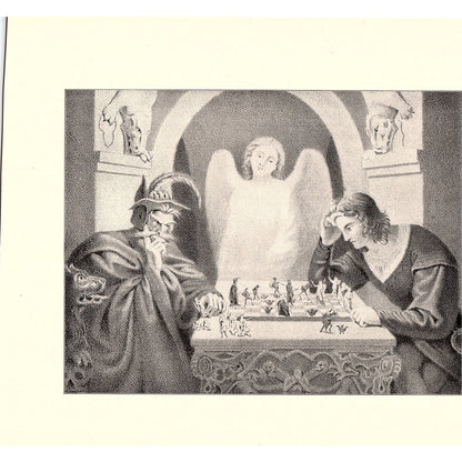 The Game of Life - Moritz Retzsch - 1898 Litho Art Print D19