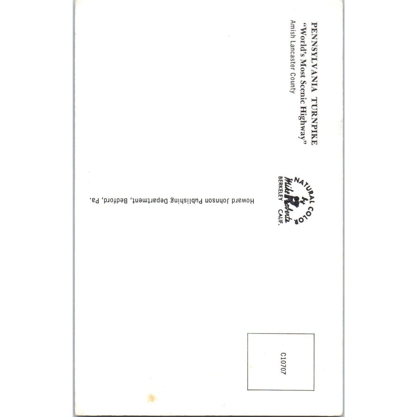 PA Turnpike Amish Lancaster County Pennsylvania Dutch Country Postcard PD7