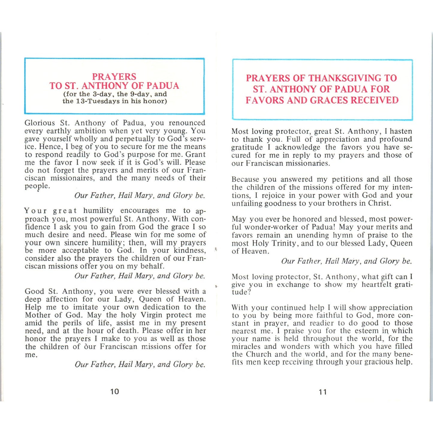 Dedicating the Week to St. Anthony of Padua Vintage Catholic Leaflet TH2-PC2