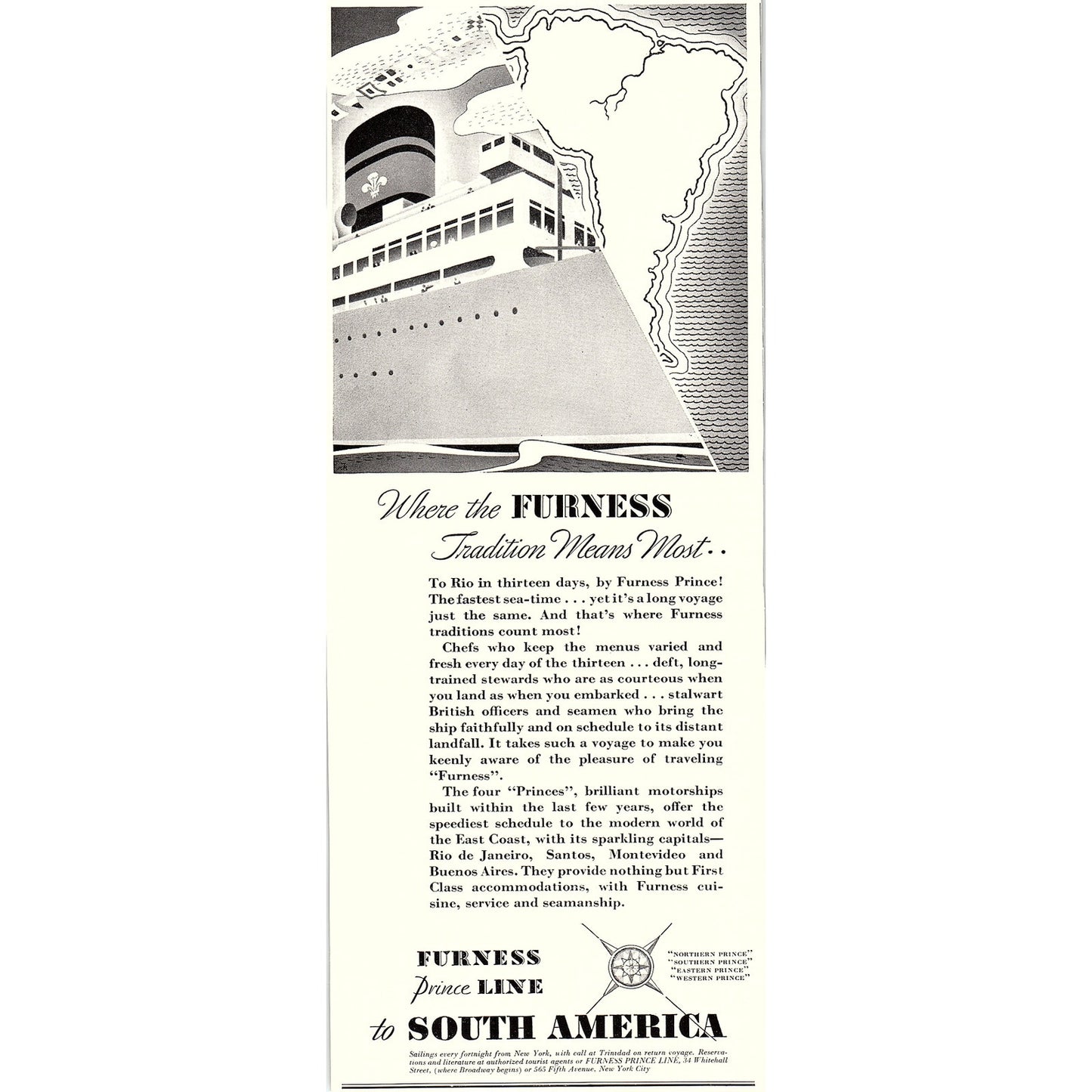 Furness Prince Line to South America 1935 Ad V1-5