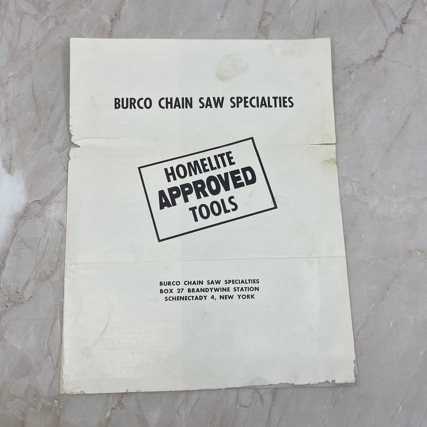 Vintage Burco Chain Saw Specialties Homelite Approved Tools Leaflet AE4