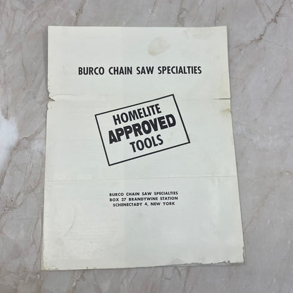 Vintage Burco Chain Saw Specialties Homelite Approved Tools Leaflet AE4