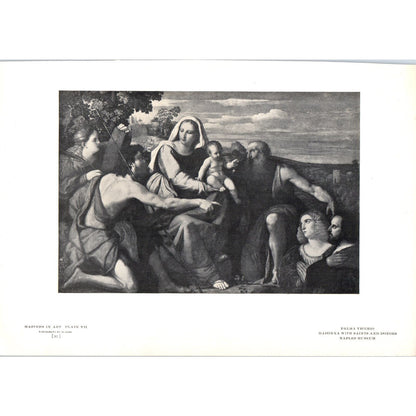 Madonna with Saints and Donors - Palma Vecchio c1905 Art Print D12