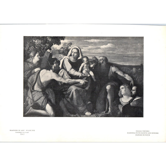Madonna with Saints and Donors - Palma Vecchio c1905 Art Print D12