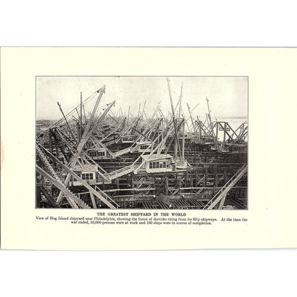 Hog Island Shipyard, Vaterland Leviathan Ship 1919 WWI Print AG1-1