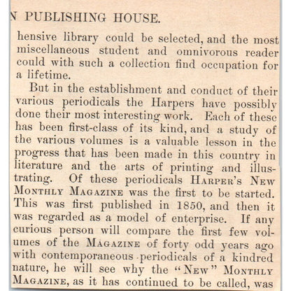 82 Cliff St. 1826 J&J Harper Printers Building 1892 Magazine Ad AK6-M2