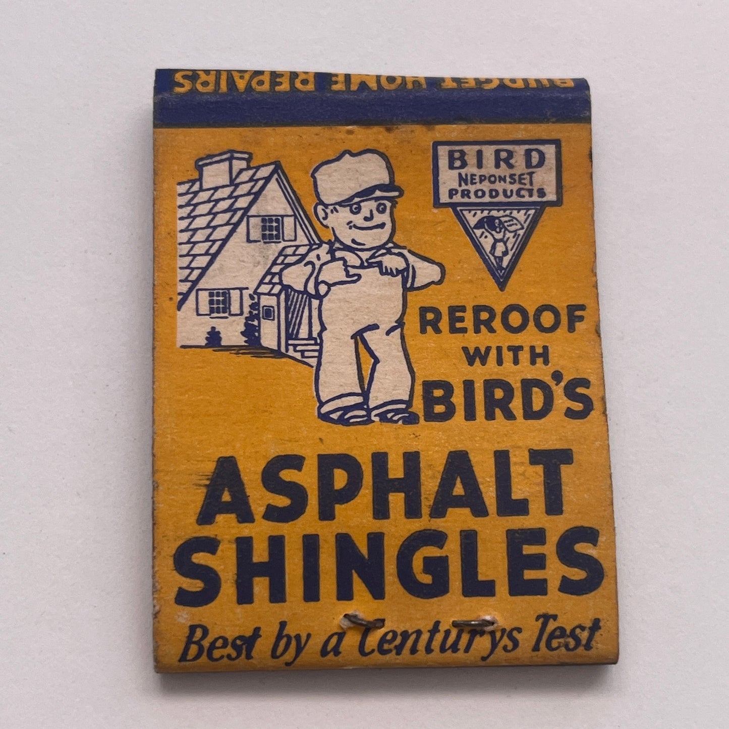 Bird's Asphalt Shingles, Grossman's Building Materials Matchbook Cover TB8-MB2-8