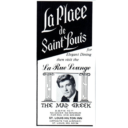 La Place De St. Louis La Rue Lounge The Mad Greek 1971 Magazine Ad AD8-H4