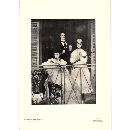 The Balcony - Manet - 1908 Litho Art Print AF4-3