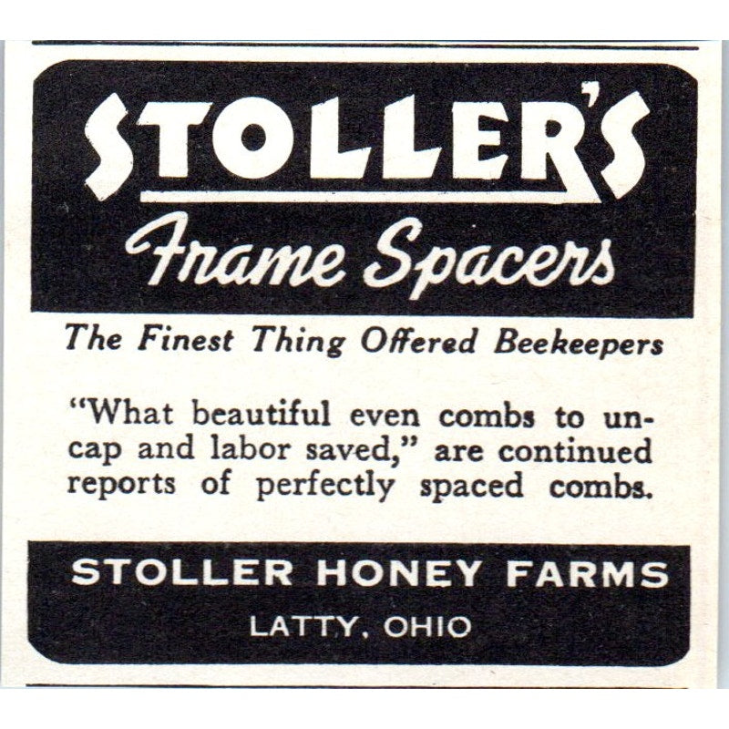 Stoller Honey Farms Frame Spacers Beekeeping Latty Ohio 1964 Magazine Ad AB6-S14