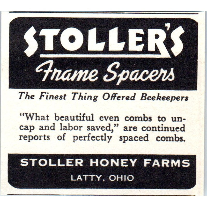 Stoller Honey Farms Frame Spacers Beekeeping Latty Ohio 1964 Magazine Ad AK5-S36