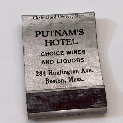 Putnam's Hotel 284 Huntington Ave Boston MA Vintage Matchbook Cover TB8-MB3-8