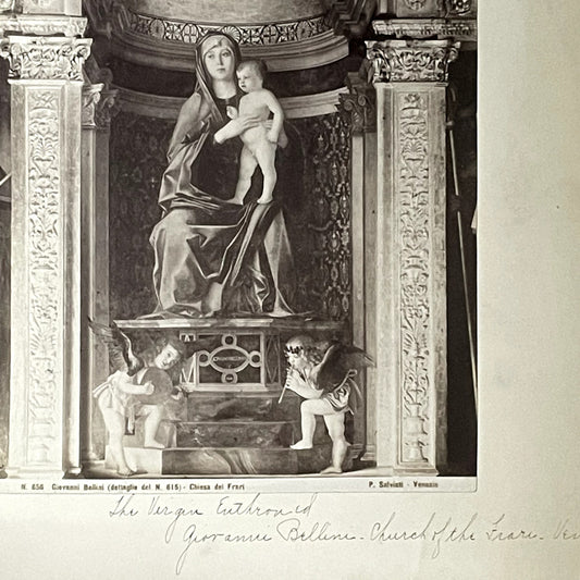 The Virgin Enthroned Giovanni Bellini Chiesa Dei Frari Vtg Art Print 7.5x9.5 V11