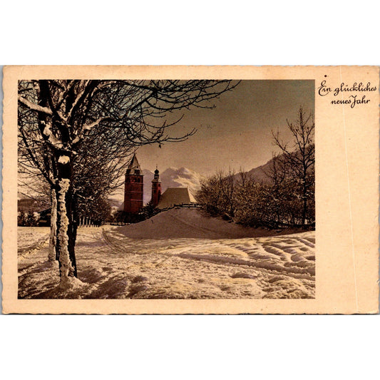 WWII New Year Frankfurt Fritz Hüßner 1938 German Reich Postcard TE2-GRQ