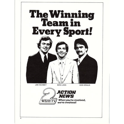 WBAY-TV Action News Joe Schmit Ken Lass Ken Kraus 8x11" 1981 Ad D26