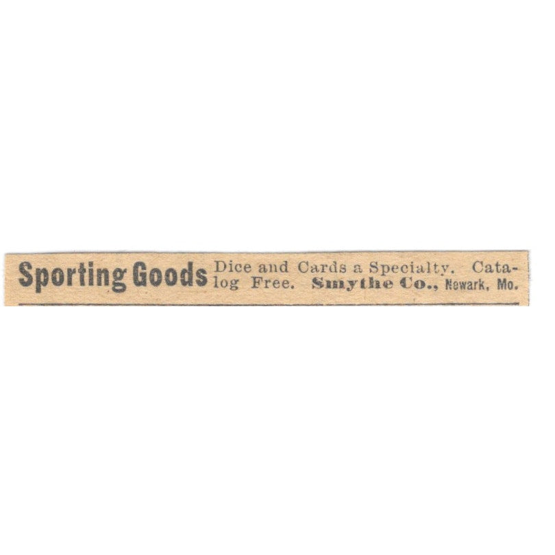 Sporting Goods Smythe Co Newark MO 1910 Magazine Ad AF1-SS7
