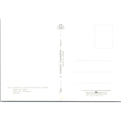 Puerto De Santa Maria Cadiz Place Des Taureaux Vintage Postcard PD1