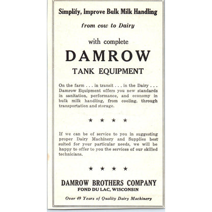 The James Leffel Springfield OH, Damrow Brothers Fond Du Lac WI 1953 Ad AE9-DC2