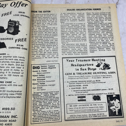 1978 Fall - DIG Eastern Treasure Hunters Magazine - Coins Bottles Gems M18