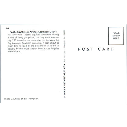 Pacific Southwest Airlines Lockheed L-1011 Vintage Postcard PC18