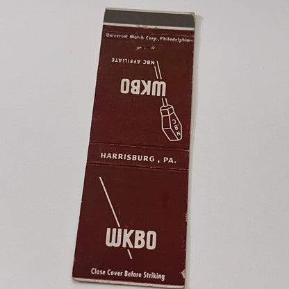 WKBO Radio NBC Affiliate Harrisburg PA Vintage Matchbook Cover TB6-MB2-1