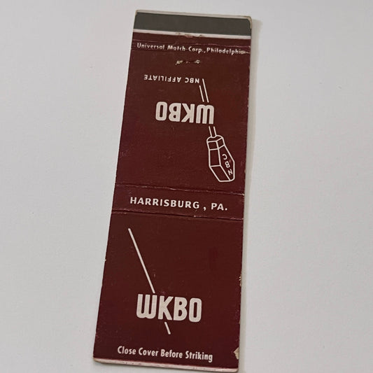 WKBO Radio NBC Affiliate Harrisburg PA Vintage Matchbook Cover TB6-MB2-1
