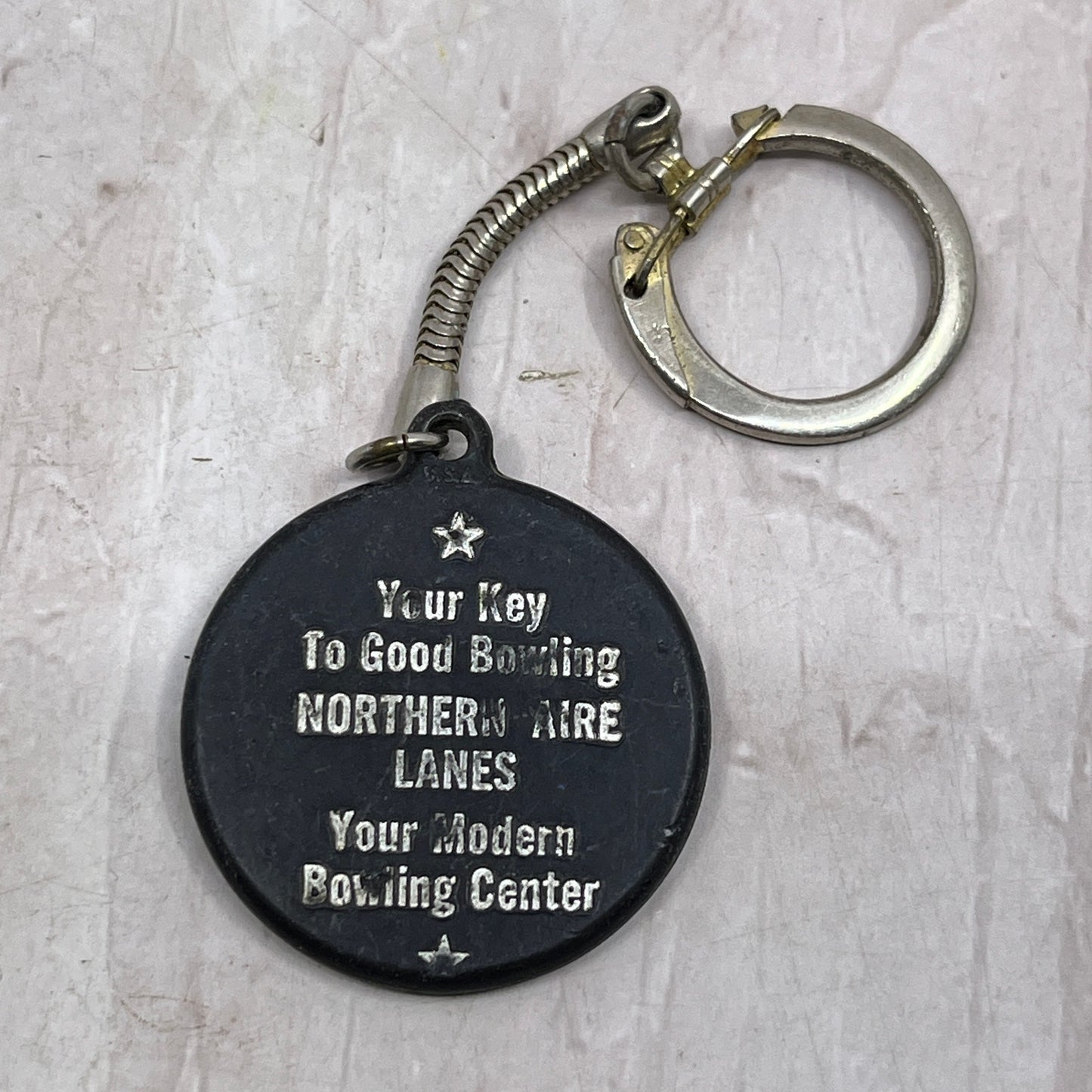 Vintage Northern Aire Lanes Bowling Alley Fergus Falls MN Keychain SF4
