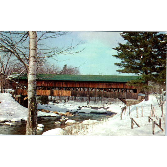 Jackson Covered Bridge in Winter New Hampshire Covered Bridge Postcard PC5