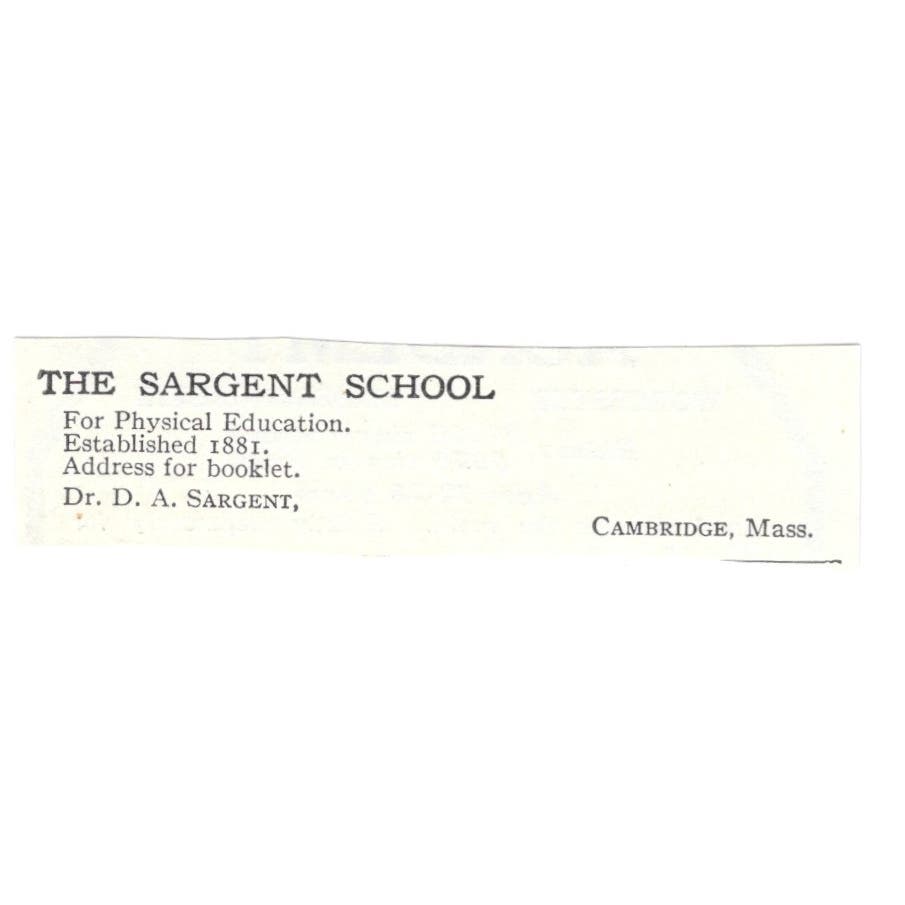 D.A. Sargent School for Physical Education Cambridge MA c1918 Ad AE5-SA11