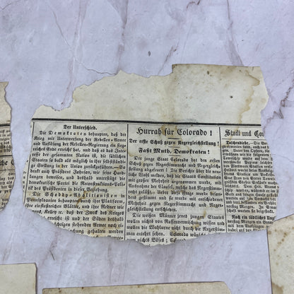 c1865 Lot of Original German Newspaper Clippings D22