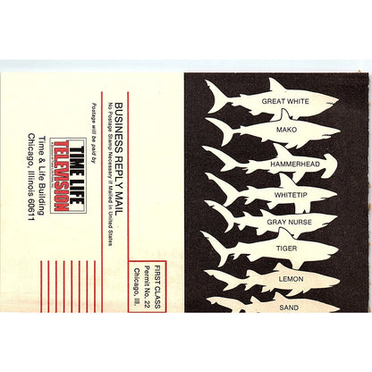 Dangerous Sea Creatures Time Life Television Postal Mailing Card 1977 Ad AF6-5