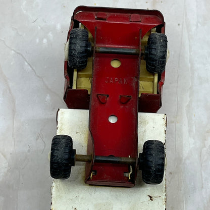 Vintage Cattle/Live Stock Pickup Farm Truck Pressed Steel Red Japan 4.25" TH5