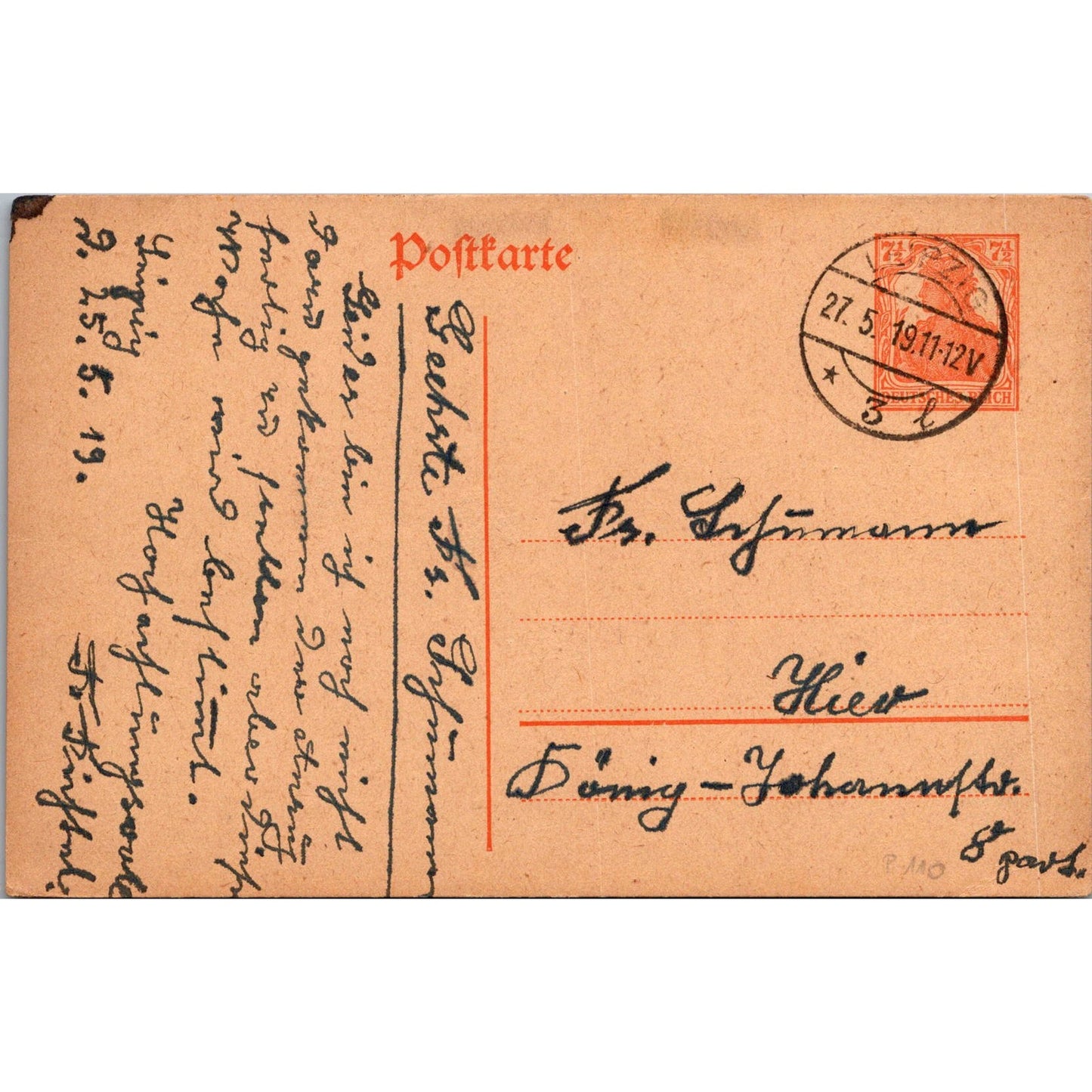 Leipzig 1919 German Reich Postcard P5-11