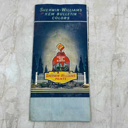 1939 Sherwin Williams Paint Swatch Fold Out Kem Pictorial Paste Colors AE3