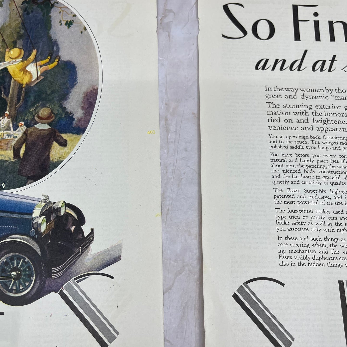 Essex Super Six Sedan 2 Pages 1928 Original Magazine Advertisement FL6-8