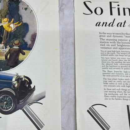 Essex Super Six Sedan 2 Pages 1928 Original Magazine Advertisement FL6-8