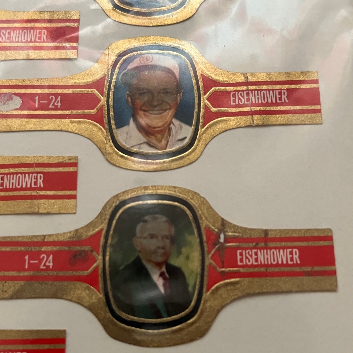 Vintage Set of 10 Dwight Eisenhower Fab Collection Cigar Bands TH2-TB6