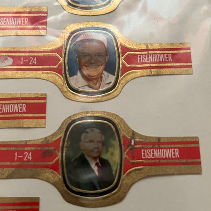 Vintage Set of 10 Dwight Eisenhower Fab Collection Cigar Bands TH2-TB6